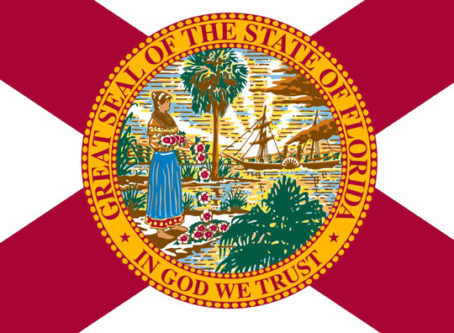 Seal of Florida, center of flag