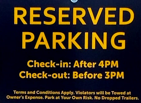 Reserved Parking sign
