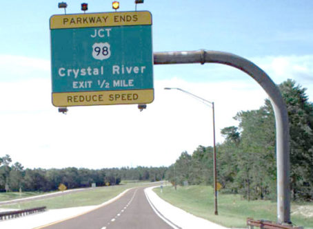 Florida DOT Suncoast Parkway end exit