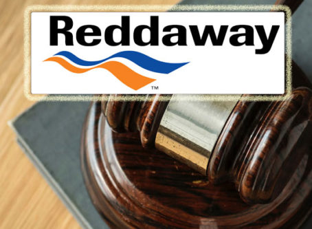 Reddaway logo, gavel in background