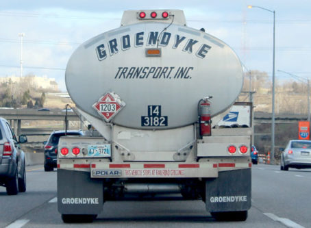 Groendyke Transport tanker with added brake light