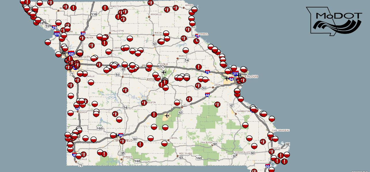 Missouri road closures map