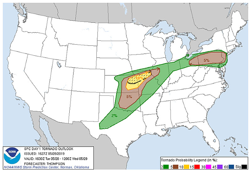 Tornado outlook for Tuesday, May 28.