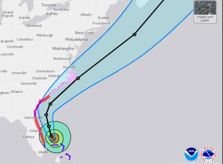 Path of Hurricane Dorian, forecast