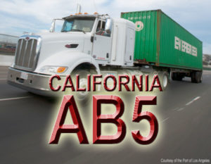 California AB5 Port of Los Angeles truck photo