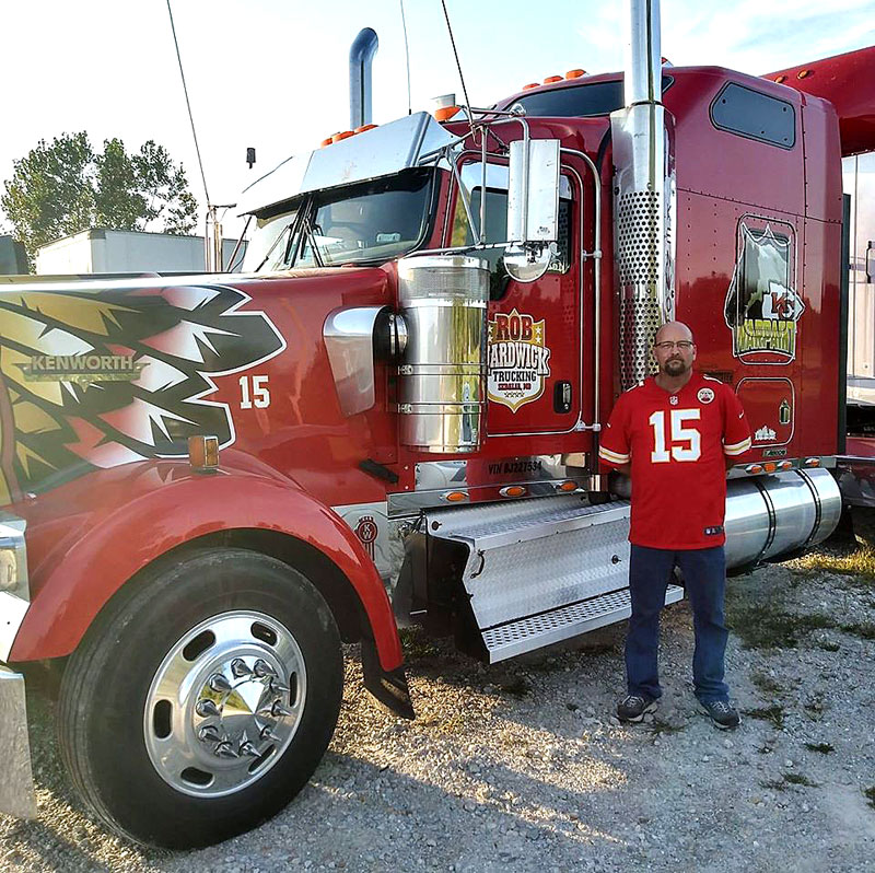 Robert Hardwick, and his big truck homage to the Kansas City Chiefs