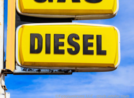 Diesel sign at truck stop