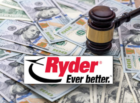 Ryder shareholder lawsuit, gavel and money