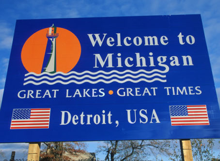 Welcome to Michigan sign