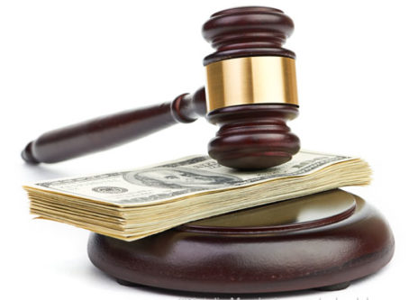 judge's gavel, money