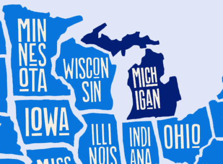 Michigan on U.S. map