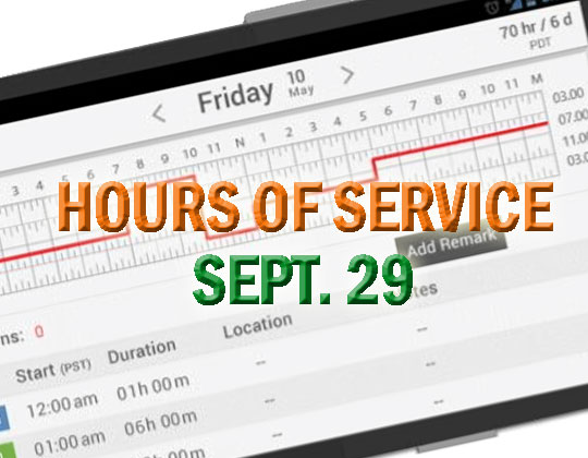 Hours of Service (HOS): 1 a.m. to 5 a.m.