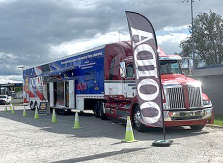 The Spirit, OOIDA's tour trailer, in Hebron, Ohio