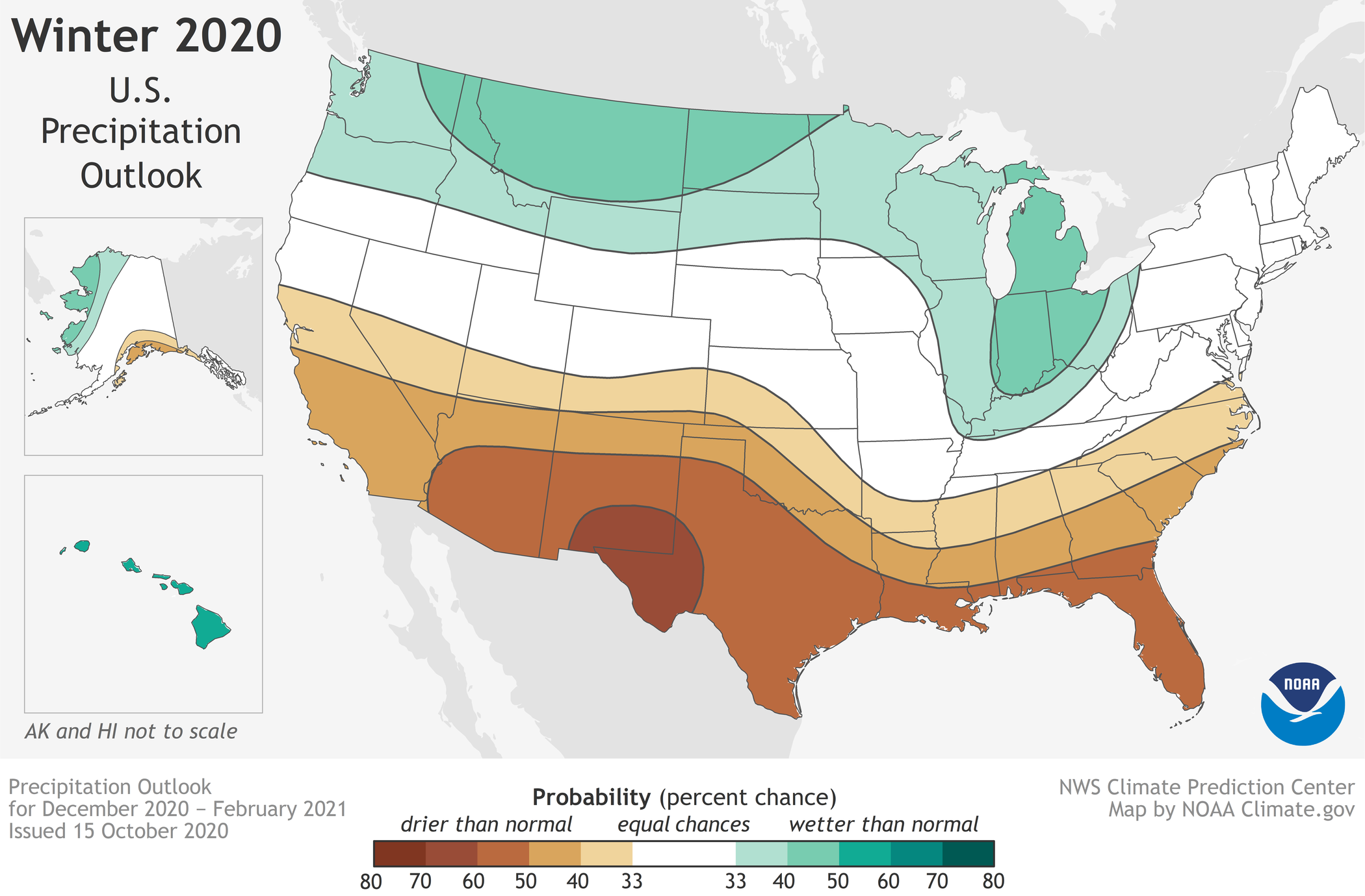 U.S. Winter Outlook precipitation map