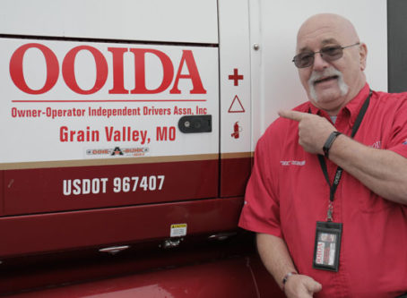 Jon Osburn, skipper of OOIDA's tour trailer, the Spirit of the American Trucker