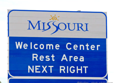 Missouri Welcome Center sign