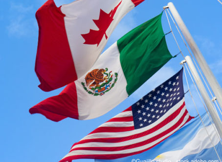 cross-border freight, Canada, Mexico, U.S. flags