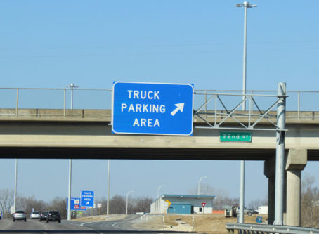 Truck Parking sign on I-70 in Kansas