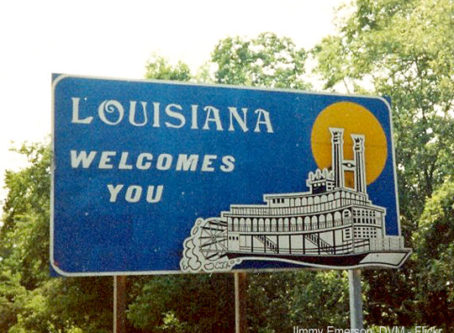 Louisiana welcomes you sign, photo by Jimmy Emerson, DVM - Flickr