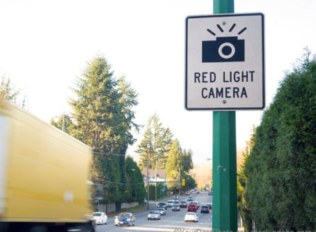 red light camera sign, ticket cameras,