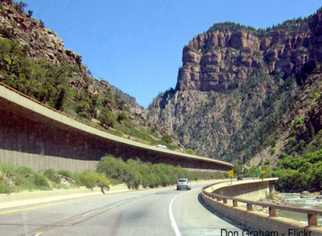 I-70 East through Glenwood Canyon, Colo.