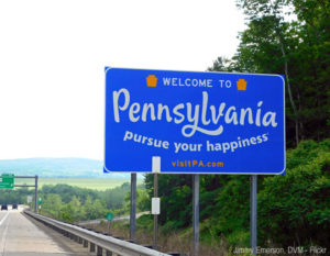 bridge toll Pennsylvania welcome sign, photo by Jimmy Emerson, DVM - Flickr