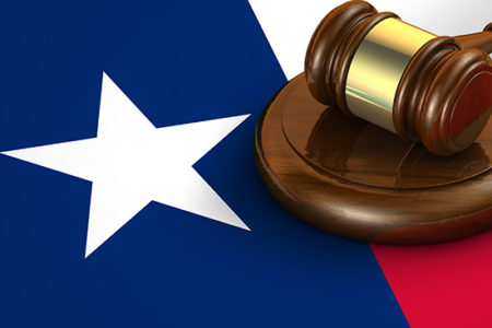 truck injury liability, Texas flag with gavel