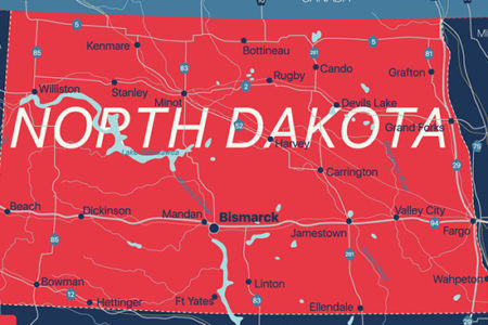 North Dakota map, truck size and weight