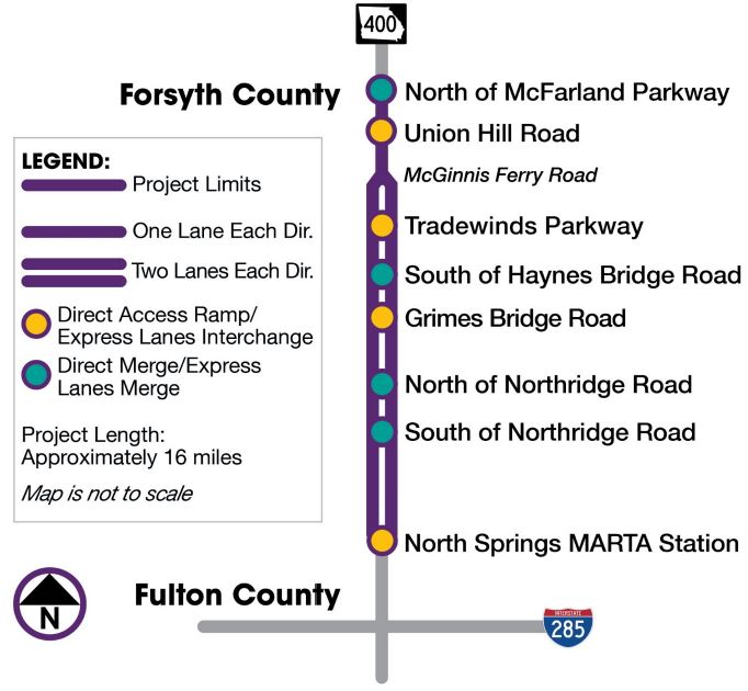 SR 400 express lanes infograph/map