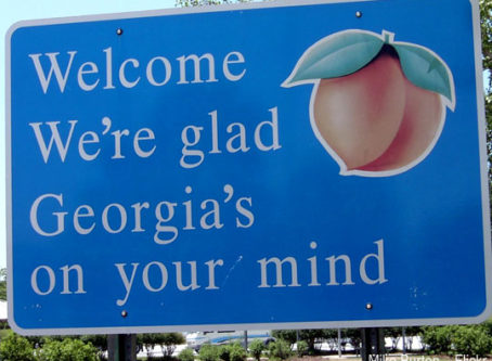 We're glad Georgia's on you mind sign by Mike Burton