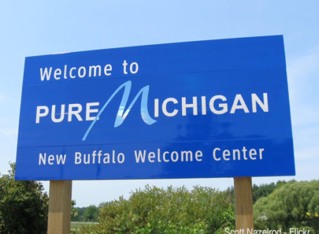 Welcome to Pure Micigan sign by Scott Nazelrod