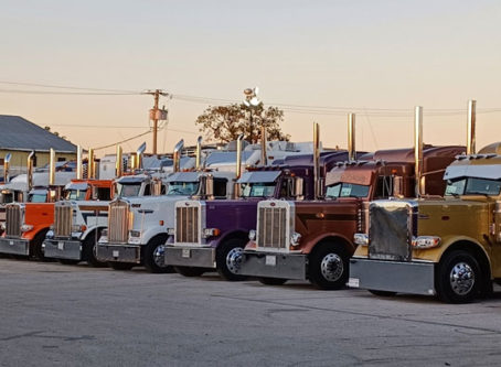 used truck freight GBATS 2021 semis in a line