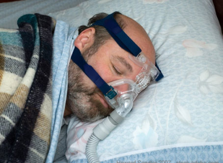CPAP, for obstructive sleep apnea, photo by Howard Sandler