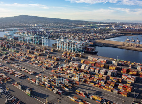 Elevated view over Pier 400 at the Port of Los Angeles. Courtesy of the Port of Los Angeles