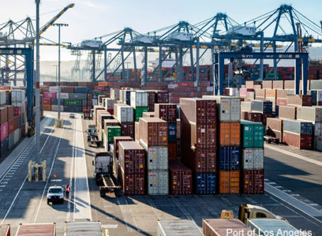 Freight containers at YTI Terminal. Photo courtesy Port of Los Angeles