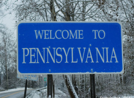 Icy Welcome to Pennsylvannia sign by Formulanone