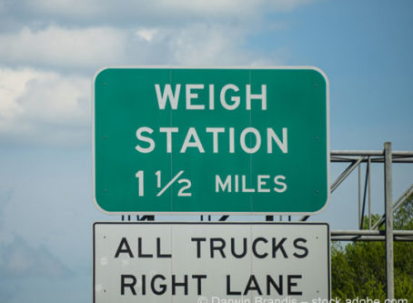 Truck weigh station sign
