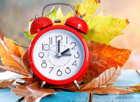 Daylight saving time ends, fall back one hour