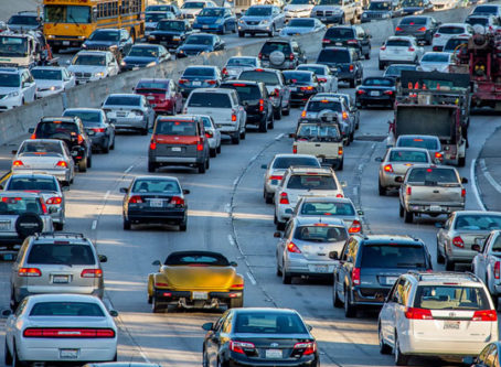 Traffic congestion on Highway 101 Los Angeles
