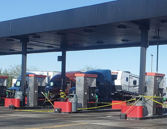 No fuel at Barstow, Calif., TA. Photo by OOIDA's Marty Ellis