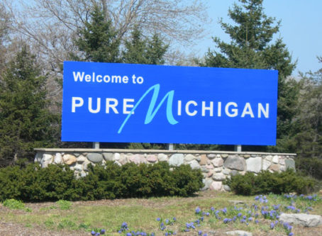 Welcome to Pure Michigan sign by Jimmy Emerson, DVM