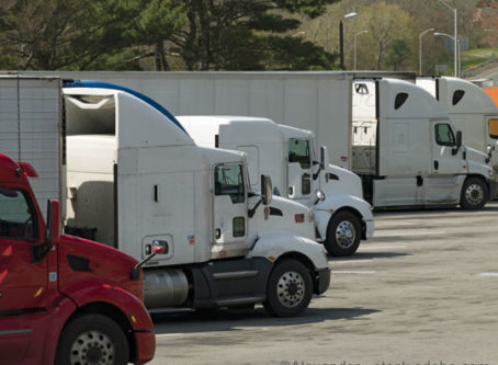 truck parking Trucks at a truck stop on the Massachusetts Turnpike