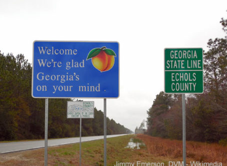 Georgia welcome sign, photo by Jimmy Emerson, DVM