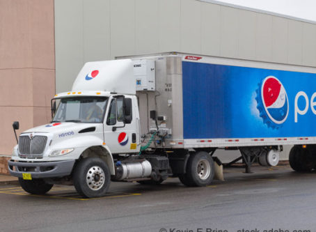 Parked Pepsi semi-truck