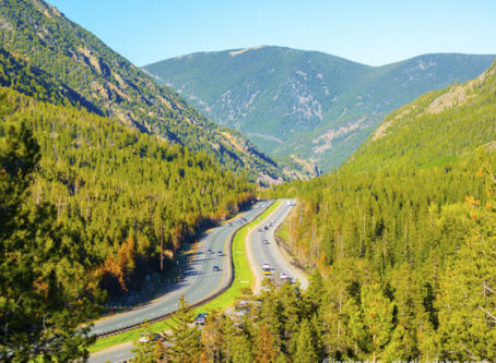 Interstate 70 (I-70) in the Rocky Mountains of Colorado