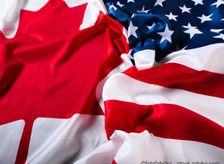 Canada, U.S.. flags