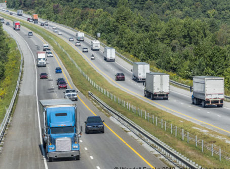 Heavy traffic on an interstate highway