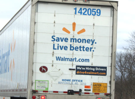 Walmart truck on I-70 near Kansas City, Mo.