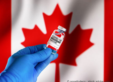 vial of vaccine for the vaccination against coronavirus plan in Canada.