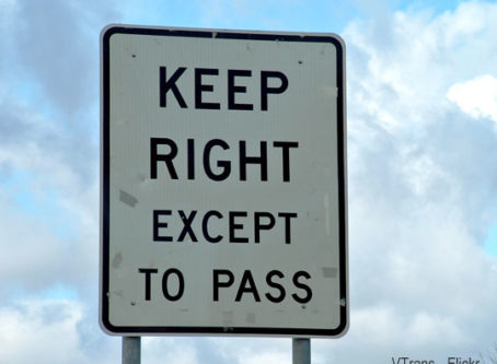 left lane laws, keep right except to pass. Photo by VTrans - Flickr